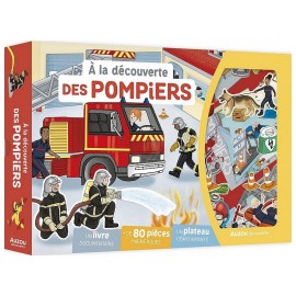 COFFRET A LA DECOUVERTE POMPIERS 80 MAGNETS LIVRE ET PLATEAU AIMANTE-LiloJouets-Questembert-Muzillac-Morbihan