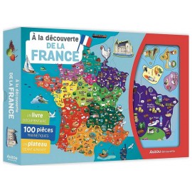 COFFRET A LA DECOUVERTE LA FRANCE 100 MAGNETS LIVRE ET PLATEAU AIMANTE-LiloJouets-Questembert-Muzillac-Morbihan