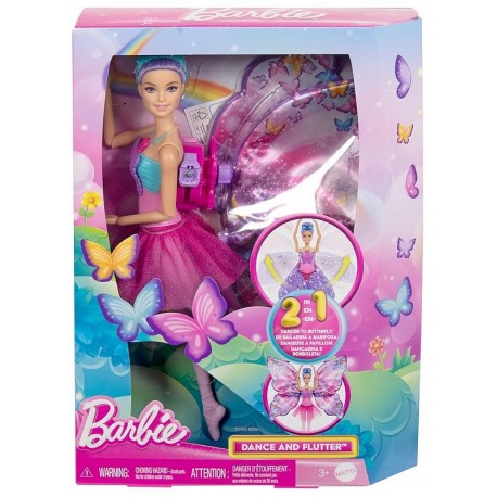 POUPEE BARBIE DANSEUSE PAPILLON 30CM - TRANSFORMATION 2EN1-LiloJouets-Questembert-Muzillac-Morbihan