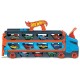 Camion transporteur extensible en circuit hot wheels avec 3 voitures-lilojouets-questembert-muzillac-morbihan