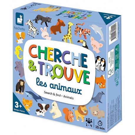 JEU CHERCHE ET TROUVE LES ANIMAUX - 4 PLATEAUX 20 CARTES-LiloJouets-Questembert-Muzillac-Morbihan