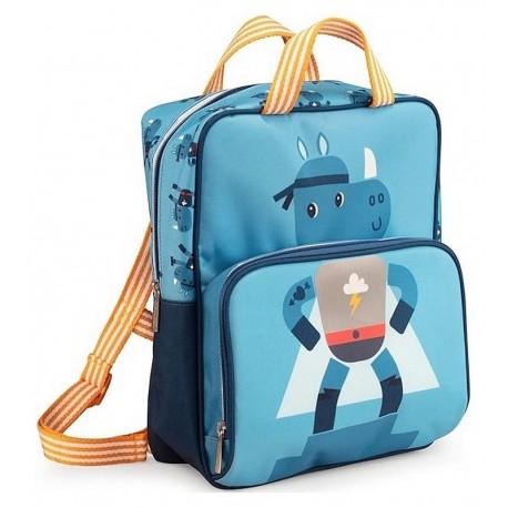 SAC A DOS DEJEUNER BLEU 30X34CM RHINO MARIUS-LiloJouets-Questembert-Muzillac-Morbihan