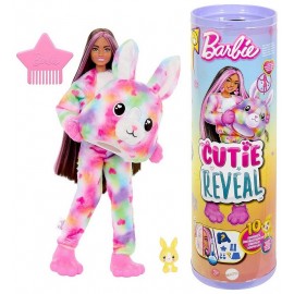 BARBIE CUTIE REVEAL LAPIN MULTICOLORE - TUBE 10 SURPRISES ET POUPEE 30CM-LiloJouets-Questembert-Muzillac-Morbihan