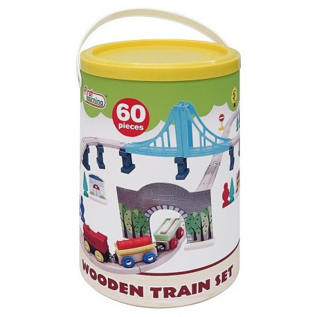 BARIL TRAIN BOIS 60 PIECES-LiloJouets-Questembert-Muzillac-Morbihan