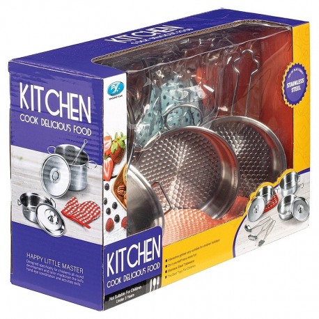 PACK 9 USTENSILES DE CUISINE EN METAL POUR DINETTE-LiloJouets-Questembert-Muzillac-Morbihan