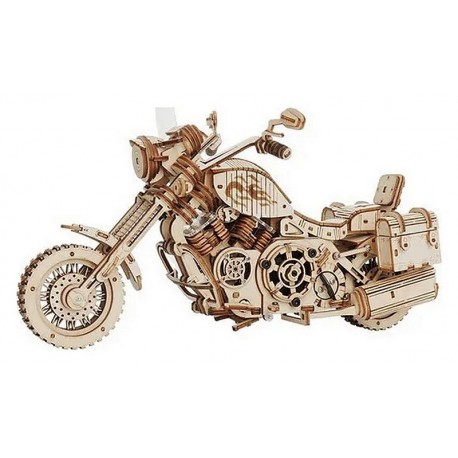 MAQUETTE MOTO AMERICAINE DE ROUTE MECANIQUE EN BOIS 420 PIECES-LiloJouets-Questembert-Muzillac-Morbihan