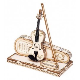 MAQUETTE VIOLON CAPRICCIO EN BOIS ET SON ETUI SUR SOCLE