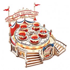 MAQUETTE CARROUSEL MUSICAL DES TASSES - BOIS 280 PIECES TOURBILLON INCLINE ROKR-LiloJouets-Questembert-Muzillac-Morbihan