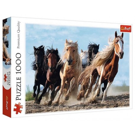 PUZZLE CHEVAUX AU GALOP 1000 PIECES 68X48CM - TREFL-LiloJouets-Questembert-Muzillac-Morbihan