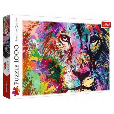 PUZZLE LION COLORE ILLUSTRATION 1000 PIECES 68X48CM - TREFL-LiloJouets-Questembert-Muzillac-Morbihan