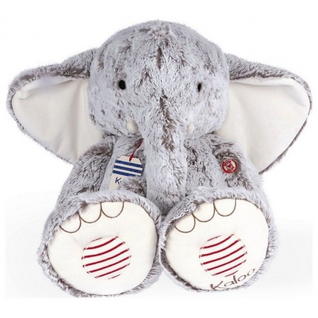 PELUCHE ELEPHANT NOA GRIS 55CM PRESTIGE XL - GAMME ROUGE KALOO-LiloJouets-Questembert-Muzillac-Morbihan