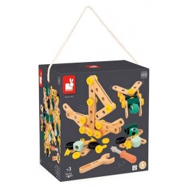 BRICO'KIDS BARIL CONSTRUCTION BOIS 100 PIECES-LiloJouets-Questembert-Muzillac-Morbihan