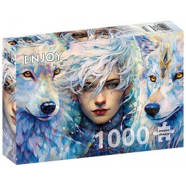 PUZZLE JACK FROST LOUPS BLANCS 1000 PIECES 68X48CM - ENJOY PUZZLE-LiloJouets-Questembert-Muzillac-Morbihan