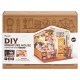 Maquette cuisine cozy avec led - maison miniature diy - 19x17x19cm 196 pieces-lilojouets-questembert-muzillac-morbihan