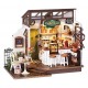 Maquette le cafe avec led - maison miniature diy - 25x15x20cm 183 pieces-lilojouets-questembert-muzillac-morbihan