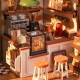 Maquette le cafe avec led - maison miniature diy - 25x15x20cm 183 pieces-lilojouets-questembert-muzillac-morbihan