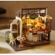 Maquette le cafe avec led - maison miniature diy - 25x15x20cm 183 pieces-lilojouets-questembert-muzillac-morbihan