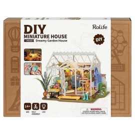 MAQUETTE JARDIN MAISON DE REVE AVEC LED - MINIATURE DIY - 25X19X19CM 240 PIECES-LiloJouets-Questembert-Muzillac-Morbihan