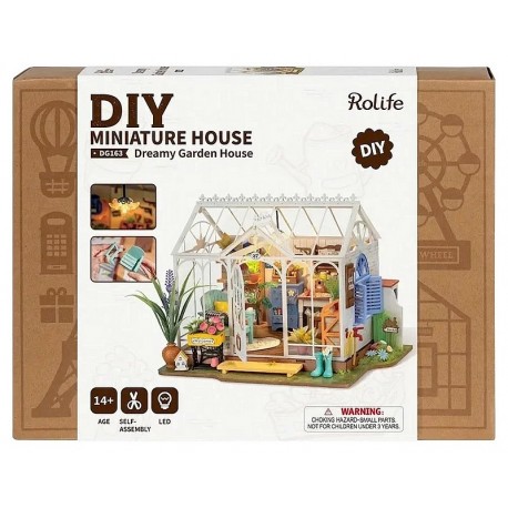 MAQUETTE JARDIN MAISON DE REVE AVEC LED - MINIATURE DIY - 25X19X19CM 240 PIECES-LiloJouets-Questembert-Muzillac-Morbihan