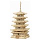 Maquette pagode 5 etages en bois - 16x16x32cm 275 pieces-lilojouets-questembert-muzillac-morbihan