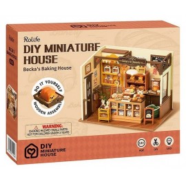 MAQUETTE BOULANGERIE AVEC LED - MAISON MINIATURE DIY - 22X15X16CM 141 PIECES-LiloJouets-Questembert-Muzillac-Morbihan