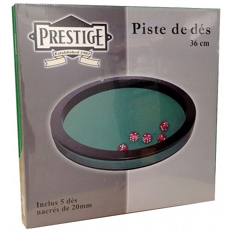 PISTE DE DES 36CM PRESTIGE VERTE AVEC 5 DES 20MM-LiloJouets-Questembert-Muzillac-Morbihan