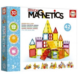 COFFRET MAGNETICS 3D 42 PIECES MAGNETIQUES - IMAGINE CONSTRUIT APPREND-LiloJouets-Questembert-Muzillac-Morbihan